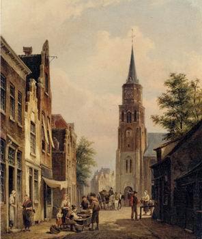 unknow artist European city landscape, street landsacpe, construction, frontstore, building and architecture. 303